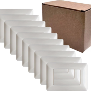 Set 10 Placche 3 Posti Bianco – In Tecnopolimero, Montaggio a Vite – Design Elegante e Resistente