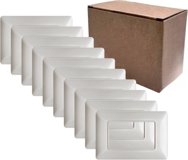Set 10 Placche 3 Posti Bianco – In Tecnopolimero, Montaggio a Vite – Design Elegante e Resistente