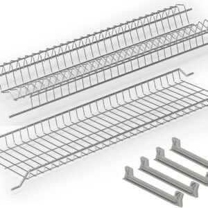 Kit Scolapiatti 86x22,5 cm da Incasso per Pensile 90 cm | Acciaio Inox Grigio | inferramenta