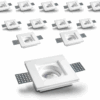 Set 12 Portafaretto GU10 Incasso Quadrato Slim in Gesso Ceramico – Verniciabile
