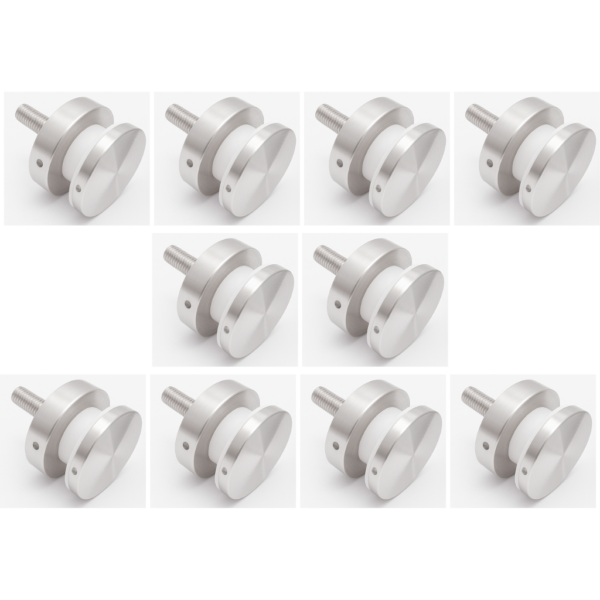 Fissaggio a Punto diametro 52 mm per Vetri 12-21,5 mm – Testa Piana Satinata