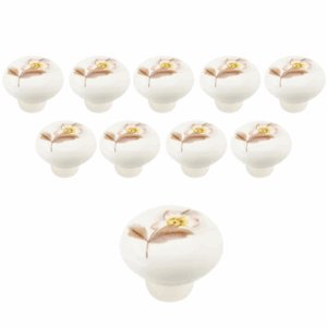 Set 10 Pomelli in Ceramica Dipinti a Mano – Motivo Floreale Vintage