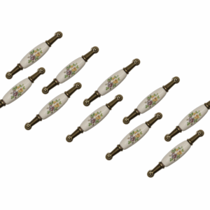 Set 10 Maniglie in Porcellana con Motivo Floreale – Eleganza e Stile Vintage (Codice Articolo 3M)