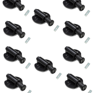 Chiusure Magnetiche a Scatto per Mobili – Set da 10 Pz per Porte, Armadi e Cassetti – Cerniera Magnetica con Rondella Metallica Adesiva – Facile da Installare, Colore Nero