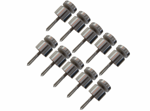 Set 10 Distanziali Vetro Decorativi in Acciaio Inox – Ø35 mm  | Perno per Vetro e Acrilico, Ideale per Docce e Arredi Moderni