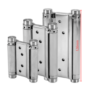 Set 2 Cerniere a Doppia Azione in Acciaio Inox 126mm – Molla di Ritorno Automatica per Porte a Battente | Fino a 25kg – Ideale per Banconi Bar e Caffetterie
