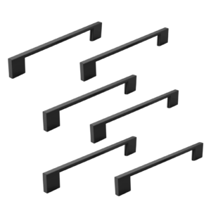 Set 6 Maniglie Moderne per Mobili e Cassetti – Interasse 160mm - Nero Opaco con Viti Incluse | Design Elegante per Armadietti e Cucine