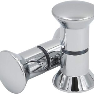 Set da 2 Pomelli per Porta Doccia – Maniglie Cromate in Lega di Alluminio, Impermeabili e Antiscivolo | Facili da Installare, per Porte in Vetro