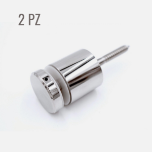 2Pz. Fissaggio a Punto diametro 35 mm per Vetri 12-21,5 mm – Testa Piana Satinata
