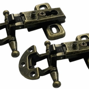 Set 2 Cerniere per Mobili Antichi Stile Arte Povera CP54 – Cerniera Anticata per Ante in Battuta – Scodellino Diametro 27 mm, Collo 00, Pistone 6,5 cm