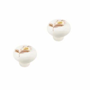 Set 2 Pomeli in Ceramica Dipinto a Mano – Motivo Floreale Vintage