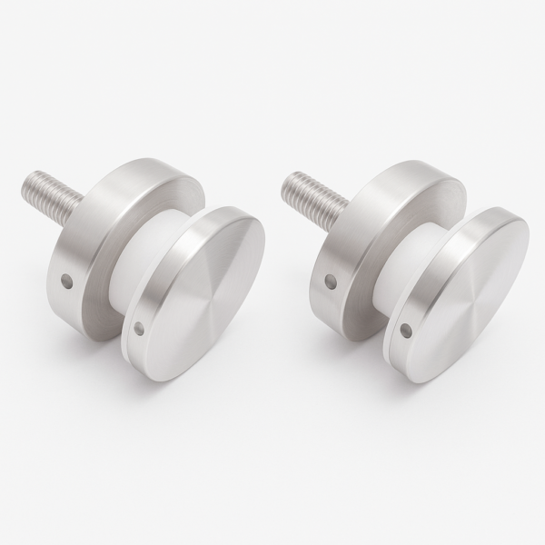 Fissaggio a Punto diametro 52 mm per Vetri 12-21,5 mm – Testa Piana Satinata