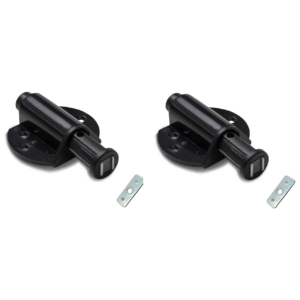 Chiusure Magnetiche a Scatto per Mobili – Set da 2 Pz per Porte, Armadi e Cassetti – Cerniera Magnetica con Rondella Metallica Adesiva – Facile da Installare, Colore Nero