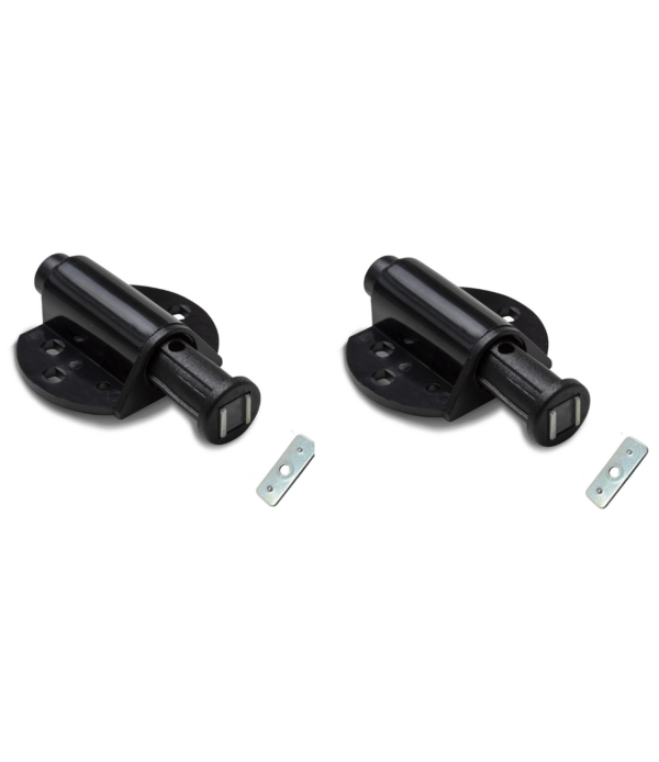 Chiusure Magnetiche a Scatto per Mobili – Set da 2 Pz per Porte, Armadi e Cassetti – Cerniera Magnetica con Rondella Metallica Adesiva – Facile da Installare, Colore Nero
