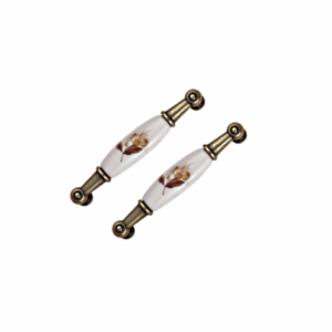 2 Set Maniglie in Porcellana con Motivo Floreale – Eleganza e Stile Vintage (Codice Articolo 1M)
