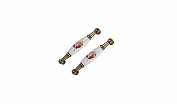 2 Set Maniglie in Porcellana con Motivo Floreale – Eleganza e Stile Vintage (Codice Articolo 1M)