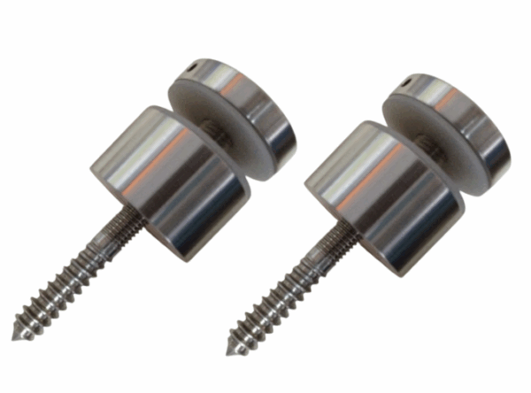 Set 2 Distanziali Vetro Decorativi in Acciaio Inox – Ø35 mm  | Perno per Vetro e Acrilico, Ideale per Docce e Arredi Moderni