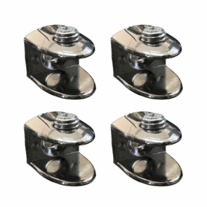Set 4 Morsetti Cromo per Vetro in Lega di Zinco – Supporto Regolabile per Vetro 6-8 mm