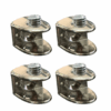 Set 4 Morsetti Nichel per Vetro in Lega di Zinco – Supporto Regolabile per Vetro 6-8 mm