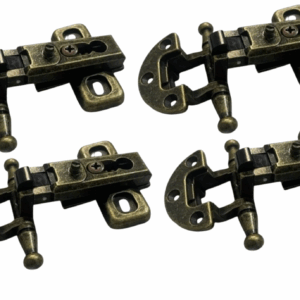 Set 4 Cerniere per Mobili Antichi Stile Arte Povera CP54 – Cerniera Anticata per Ante in Battuta – Scodellino Diametro 27 mm, Collo 00, Pistone 6,5 cm