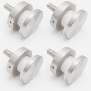 Fissaggio a Punto diametro 52 mm per Vetri 12-21,5 mm – Testa Piana Satinata