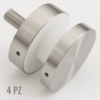 4x Fissaggio a Punto diametro 52 mm per Vetri 12-21,5 mm – Testa Piana Satinata