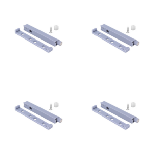 Push Pull Per Ante Spingi Apri Grigio - Set da 4 Sistema di Chiusura Ammortizzata in Alluminio per Armadietti e Cassetti - Installazione Facile (Copia)