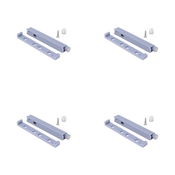 Push Pull Per Ante Spingi Apri Grigio - Set da 4 Sistema di Chiusura Ammortizzata in Alluminio per Armadietti e Cassetti - Installazione Facile (Copia)