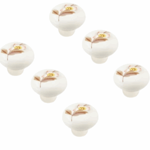 Set 6 Pomelli in Ceramica Dipinti a Mano – Motivo Floreale Vintage