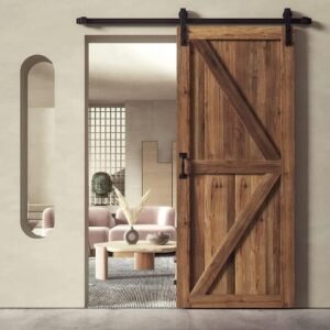 Kit Sistema Scorrevole Nero per Porta Singola – Portata Max 80 kg – Binario 200 cm – Stile Industrial – Kit Completo