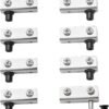 Set 8 Cerniere a Perno per Vetro – Regolabili in Ferro per Ante in Vetro Senza Cornice (3-6 mm) | Kit di Ricambio per Armadietti e Vetrinette