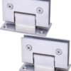 Set 2 Cerniere Cromo Lucido per Porta Doccia in Vetro – Angolo 90° in Acciaio Inox Opaco con Accessori | Cardini per Box Doccia e Bagno
