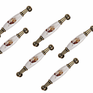 Set 6 Maniglie in Porcellana con Motivo Floreale – Eleganza e Stile Vintage (Codice Articolo 1M)