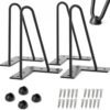 Gambe per Mobili in Ferro Nero – Set da 4 Piedini con Viti e Protezioni, (20 cm, 8 Pollici) – Ideali per Divani, Tavoli, Armadi, Comodini