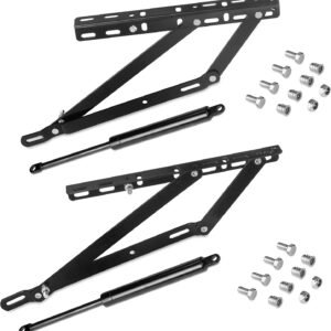 Set Meccanismi di Sollevamento Laterali per Divano Letto 90 cm | in Acciaio Verniciato Nero | inferramenta