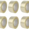 Set da 6x Nastro Adesivo Trasparente  | Imballaggio Resistente per Pacchi, Scatole e Cartoni | 50mm x 66m