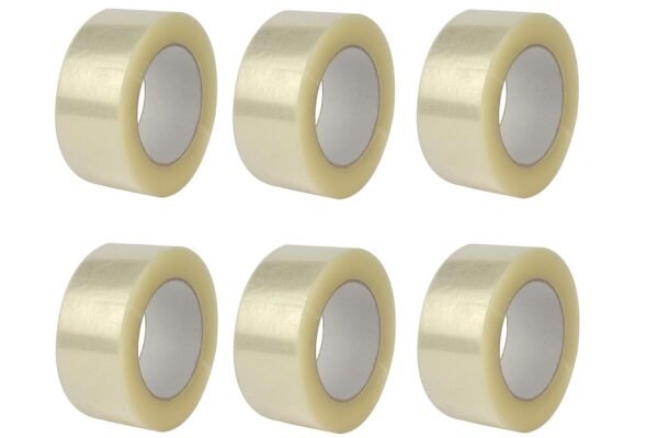 Set da 6x Nastro Adesivo Trasparente  | Imballaggio Resistente per Pacchi, Scatole e Cartoni | 50mm x 66m