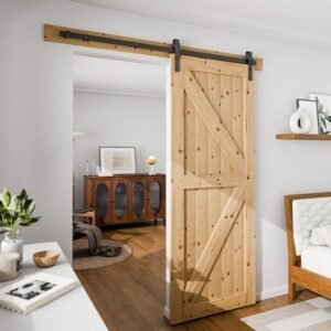 Kit Sistema Scorrevole Rustico Nero per Porta Singola – Portata Max 80 kg – Binario 200 cm – Kit Completo