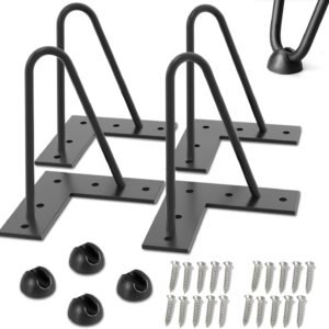 Gambe per Mobili in Ferro Nero – Set da 4 Piedini con Viti e Protezioni, (15 cm, 6 Pollici) – Ideali per Divani, Tavoli, Armadi, Comodini