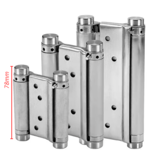 Set 2 Cerniere a Doppia Azione in Acciaio Inox 78mm – Molla di Ritorno Automatica per Porte a Battente | Fino a 10kg – Ideale per Banconi Bar e Caffetterie