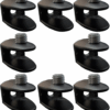 Set 8 Morsetti Nero per Vetro in Lega di Zinco – Supporto Regolabile per Vetro 6-8 mm