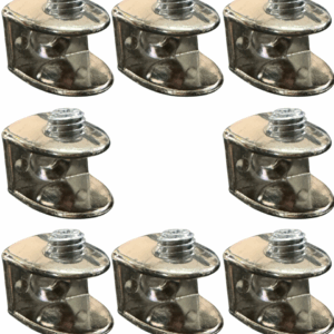 Set 8 Morsetti Nichel per Vetro in Lega di Zinco – Supporto Regolabile per Vetro 6-8 mm