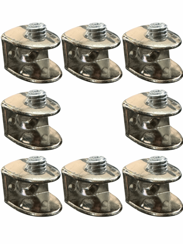 Set 8 Morsetti Nichel per Vetro in Lega di Zinco – Supporto Regolabile per Vetro 6-8 mm