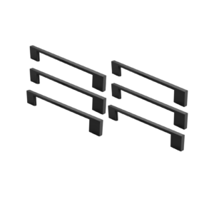 Set 6 Maniglie Moderne per Mobili e Cassetti – Nero Opaco con Viti Incluse | Design Elegante per Armadietti e Cucine