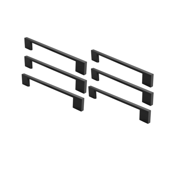 Set 6 Maniglie Moderne per Mobili e Cassetti – Interasse 96mm - Nero Opaco con Viti Incluse | Design Elegante per Armadietti e Cucine
