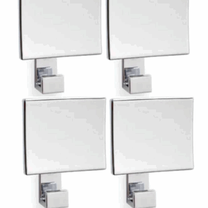 Appendiabiti da Parete - Set 4 Ganci AP15 CROMO SATINATO in Zama per Ingresso, Bagno e Ufficio