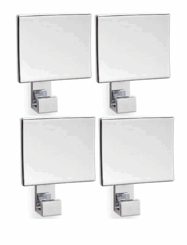 Appendiabiti da Parete - Set 4 Ganci AP15 CROMO SATINATO in Zama per Ingresso, Bagno e Ufficio