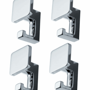 Appendiabiti da Parete - Set 4 Ganci AP16 CROMO LUCIDO in Zama per Ingresso, Bagno e Ufficio