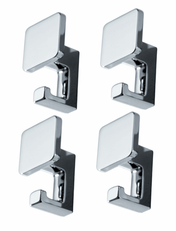 Appendiabiti da Parete - Set 4 Ganci AP16 CROMO LUCIDO in Zama per Ingresso, Bagno e Ufficio