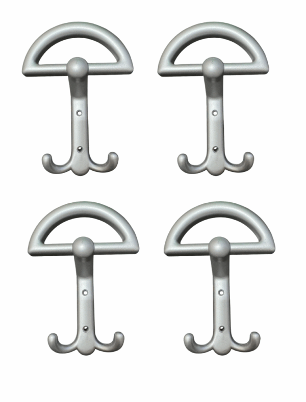 Appendiabiti da Parete - Set 4 Ganci AP21 CROMO SATINATO in Zama per Ingresso, Bagno e Ufficio